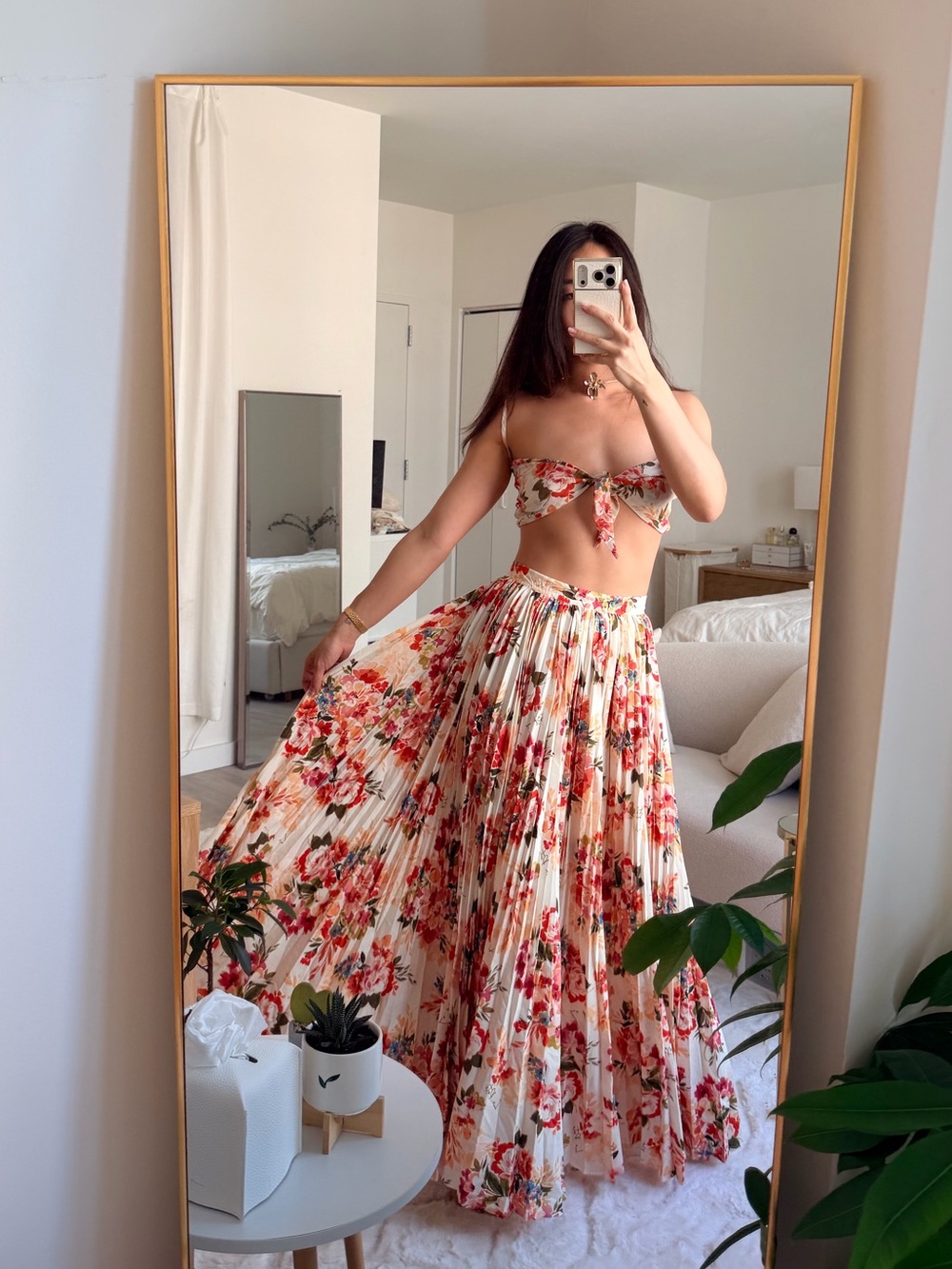 NWT La Porte Floral XS Skirt (part of Maxi Set)